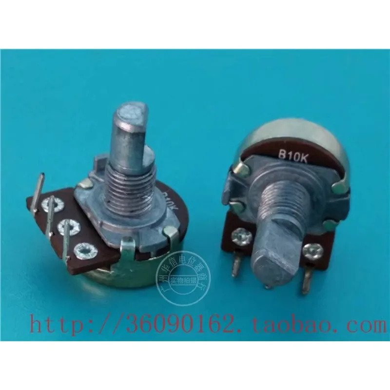 10Pcs 148 내부 벤딩 단일 전위차계 B10K 단계 없음 샤프트 15MMF