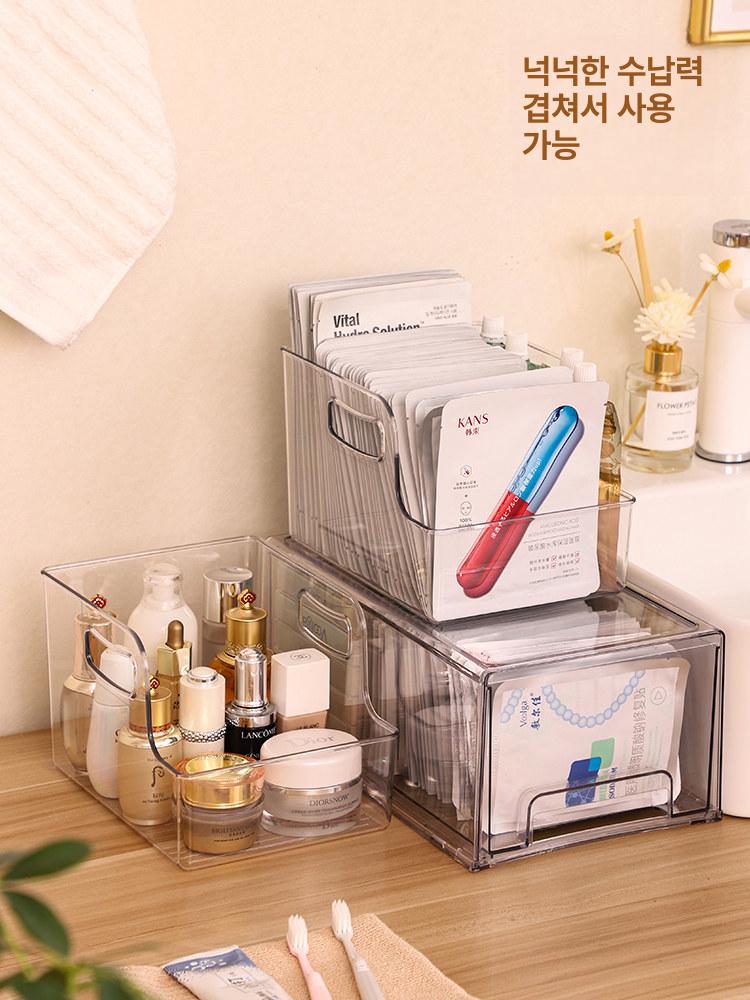 마스크팩보관함 정리함 서랍 케이스 다기능 아크릴 정리대 메이크업박스 여성용 - 상세 이미지 3