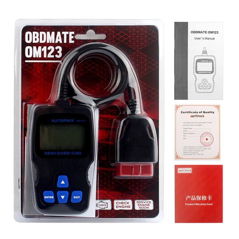 AUTOPHIX OM123 OBD2 EOBD CAN 엔진 결함 탐지기 om123 자동차 진단