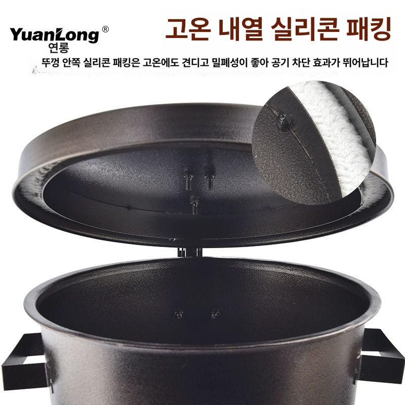 숯통 보관함 보관통 캠핑 야외 바베큐 화로 용기 손잡이 정리함 다용도 원형 가게 - 상세 이미지 5