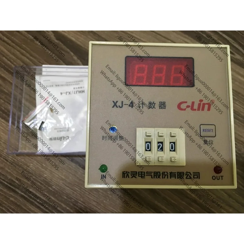 c-lin 전기 카운터 XJ-4 LED 디스플레이 계산 릴레이 AC220V 검정색