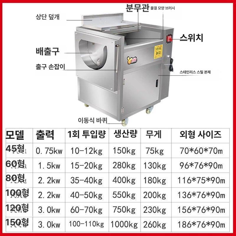 전동필링기 업소용 감자껍질제거기 마늘박피기 농산물 채소탈피기 - 상세 이미지 5