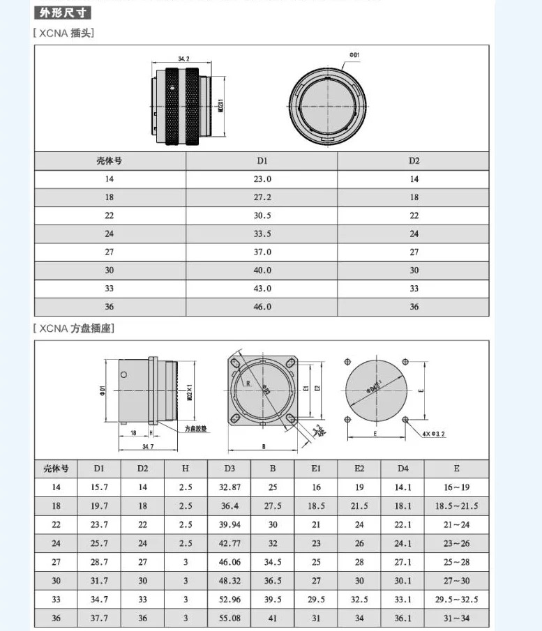 XC158 시리즈 XC158/14T10Z1P40 XC158/14F10K1DP40 원형 전기 커넥터