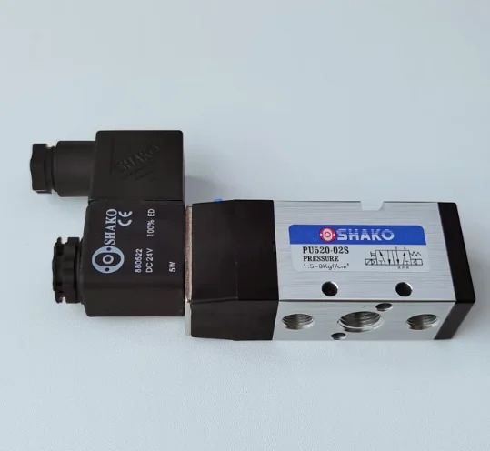 SHAKO 공압 솔레노이드 밸브 PU520-02S 압력 PU520-03S PU520-04S PU520-04-S AC220V DC24V AC110V 1.5  8KGF CM