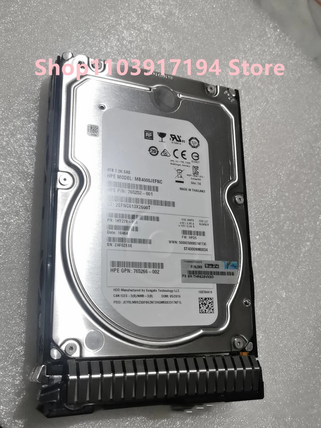 Gen9 765257-B21 765863-001 4TB 7.2K SAS 3.5 st4000n0034