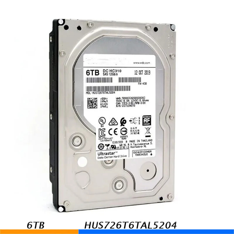 WD HC310 HUS726T6TAL5204 6T 3.5인치 7.2K SAS 12GB 엔터프라이즈 하드 용