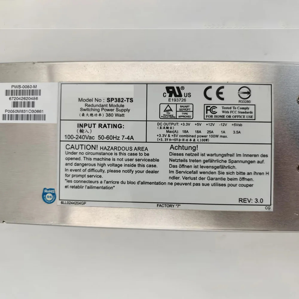 ABLECOM 380W 서버 전원 모듈 SP382-TSSupermicro원본