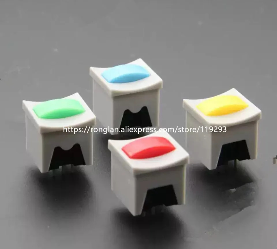 대만 ZIPPY 회색 패널 스위치 잠금 재설정 P2-1S P2-0S P2-0SRG-Z 레드 불 기어 옐로우 14X14MM 50 개