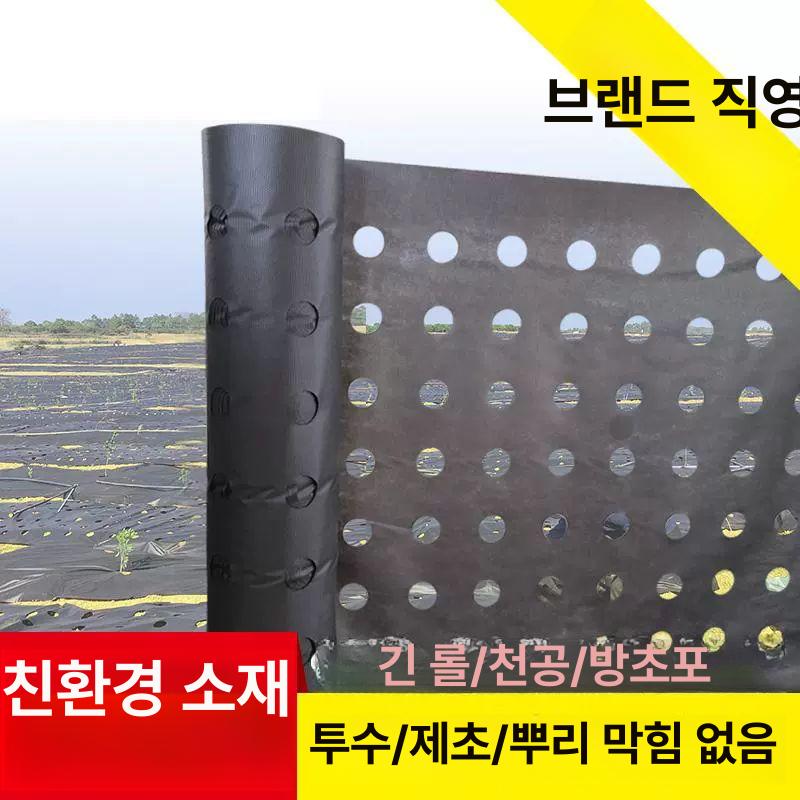 이중구멍 제초매트 멀칭 유공 방초천 밭 채소 모종용 농업용부직포 뿌리 잡초방지 - 상세 이미지 3