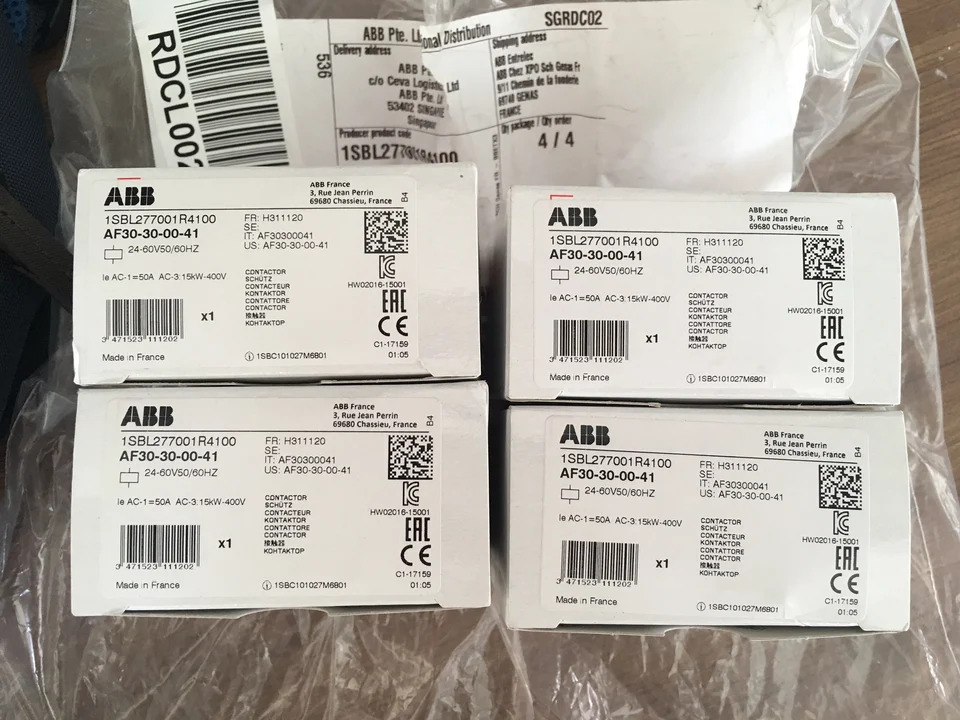 오리지널 ABB 접촉기 모델 AF30- 30-00-41 1SBL277001R4100