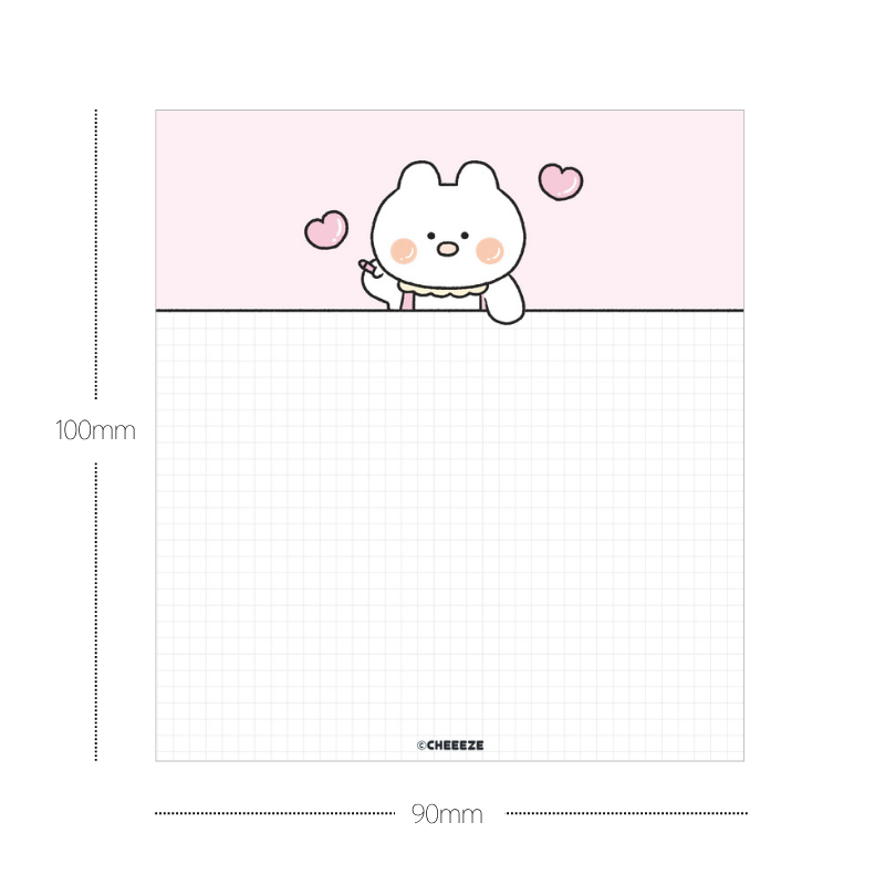 치이즈샵 떡메모지 모눈 열공치즈 100매 캐릭터 예쁜 체크리스트 메모지 공시생 메모장 미니 이미지 7