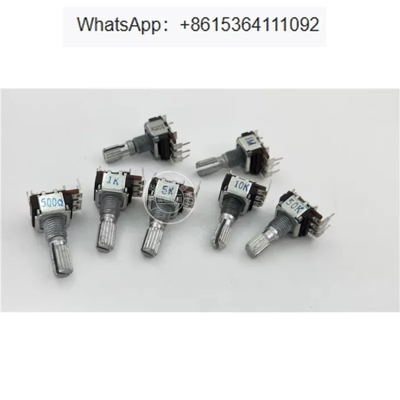 10Pcs 13 수직 단일 전위차계 1M 1K 50K 5K 500Ohm 10K 500K 핸들 길이 19MM 꽃