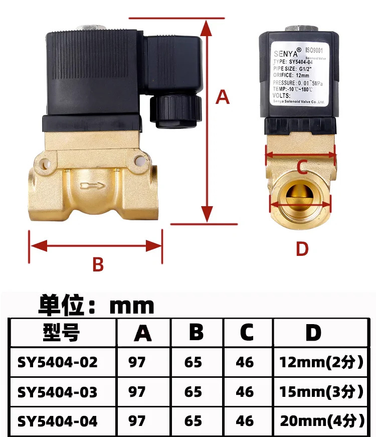고압 솔레노이드 밸브 SY5404-02/03 SY5404-04AC220/DC24V 5MPA50KG 고온