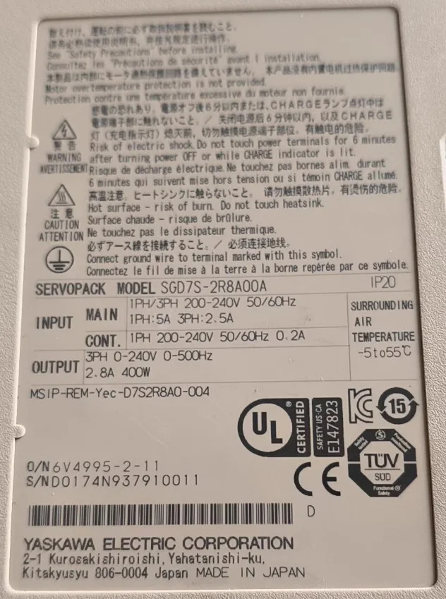 리퍼 서보 드라이브 SGD7S-2R8A00A SGD7S 2R8A00A