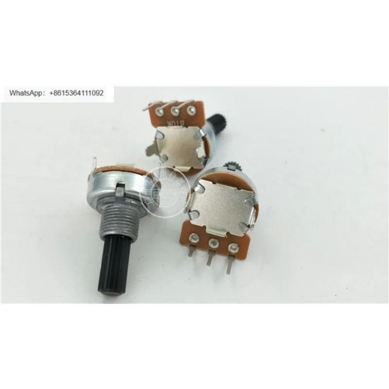 10Pcs 161 수직 단일 전위차계 B10K 핸들 스레드 길이 20MM 꽃 WH0171-1A