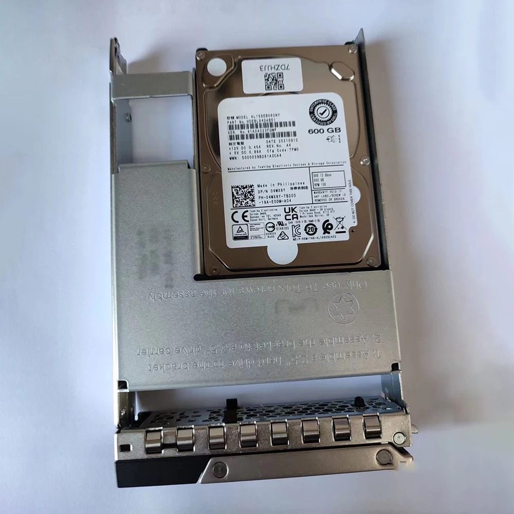 R630 R730 서버 하드 HDD AL15SEB060NY 4WX8Y 600G 10K SAS 2.5인치 12G 드라이브