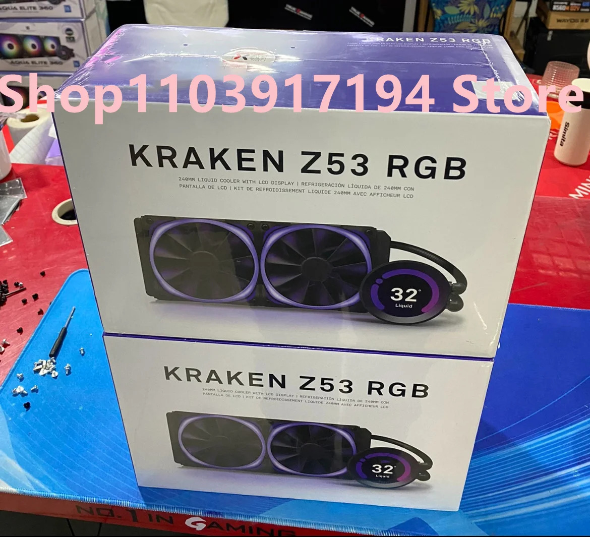 NZXT KRAKEN 사이렌 Z53 화이트 RGB 데스크탑 통합 240 수냉식 라디에이터 디지털 디스플레이 콜드 헤드 지지대 ARGB