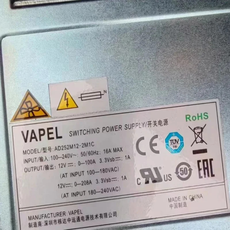 VAPEL 2500W AD252M12-2M1C새 원본 전원공급장치