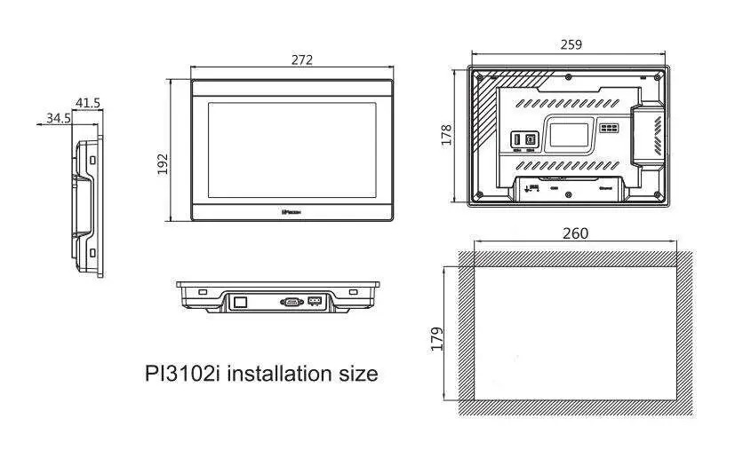 Wecon HMI 터치 스크린 PI3102IE인치 1024x600 신