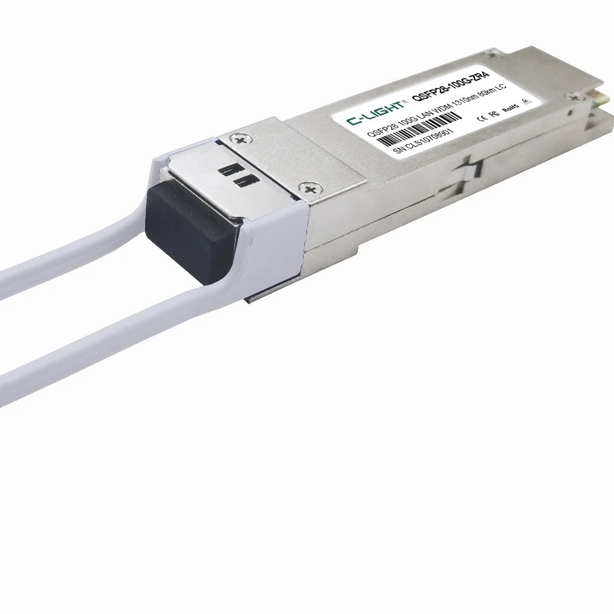 C-LIGHT CL100GQSFPZR4 QSFP28 100G LAN WDM ZR4 80KM 송수신기는 DDM/DOM 이LC 커넥터를 지원