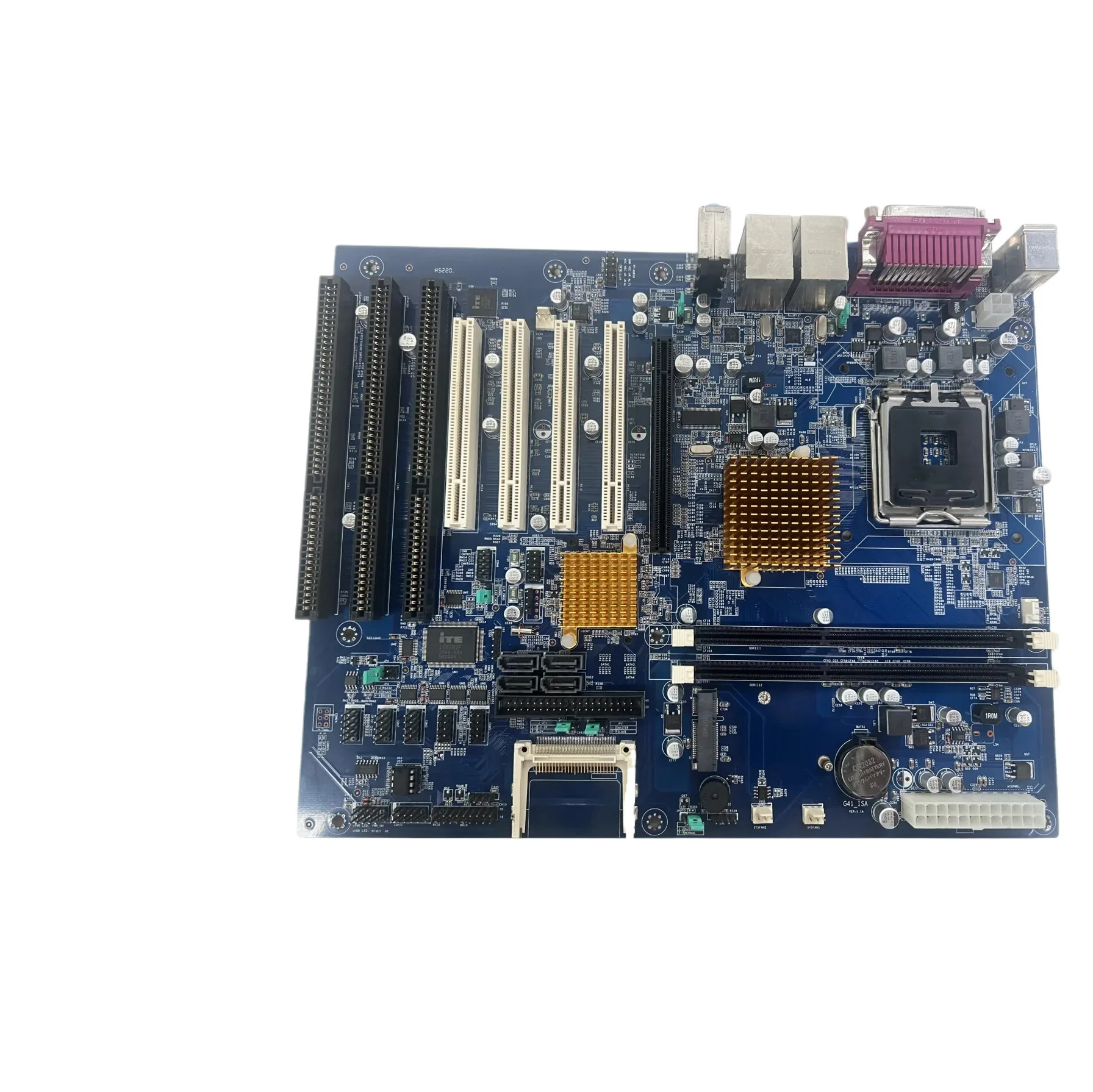 G41 산업마더보드 3개ISA 슬롯 4개PCI 듀얼 네트워크 카드 DDR3 775 핀 CPU E7500 메모리 4GB 탑재