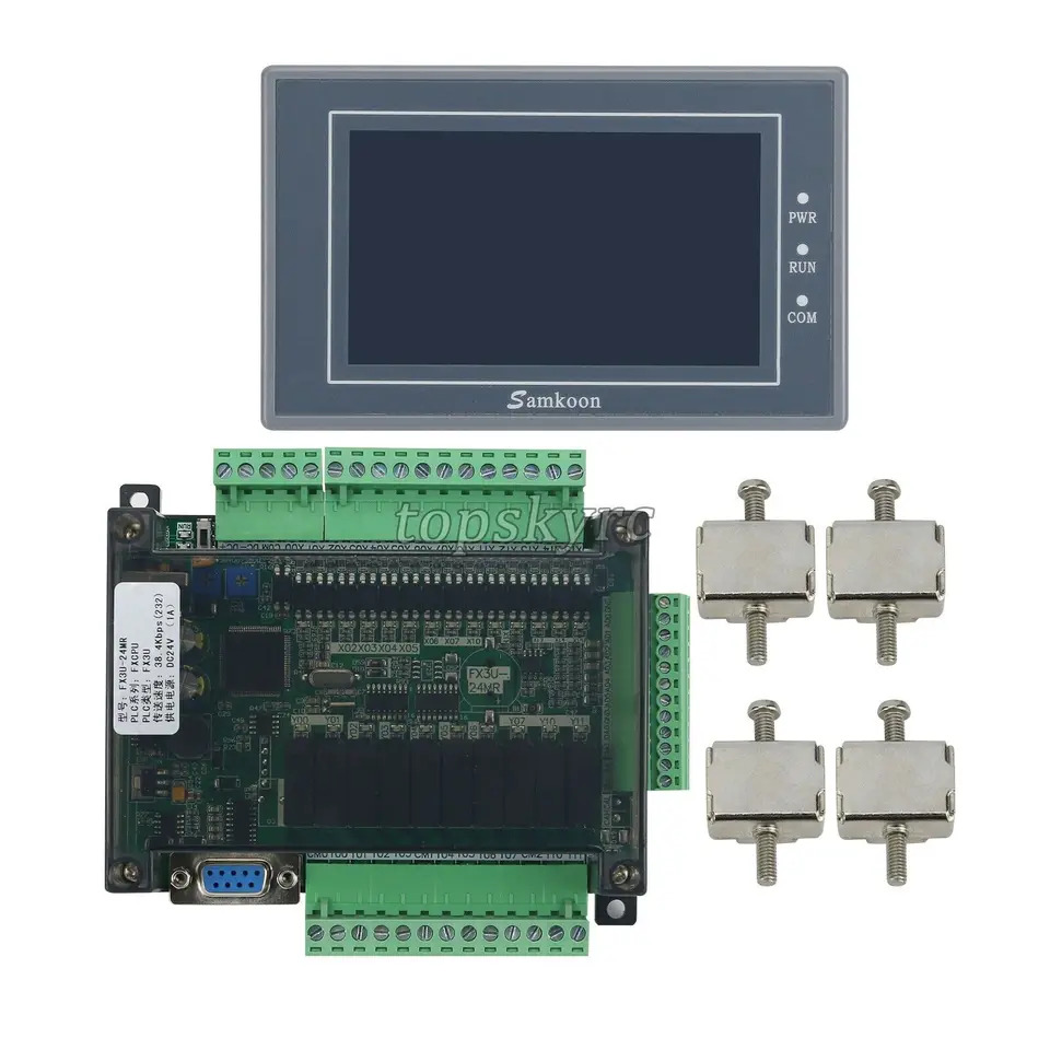 Samkoon EA-043A HMI 터치 스크린 FX3U-24MR PLC 제어 보드 프로그래밍 4.3 인치