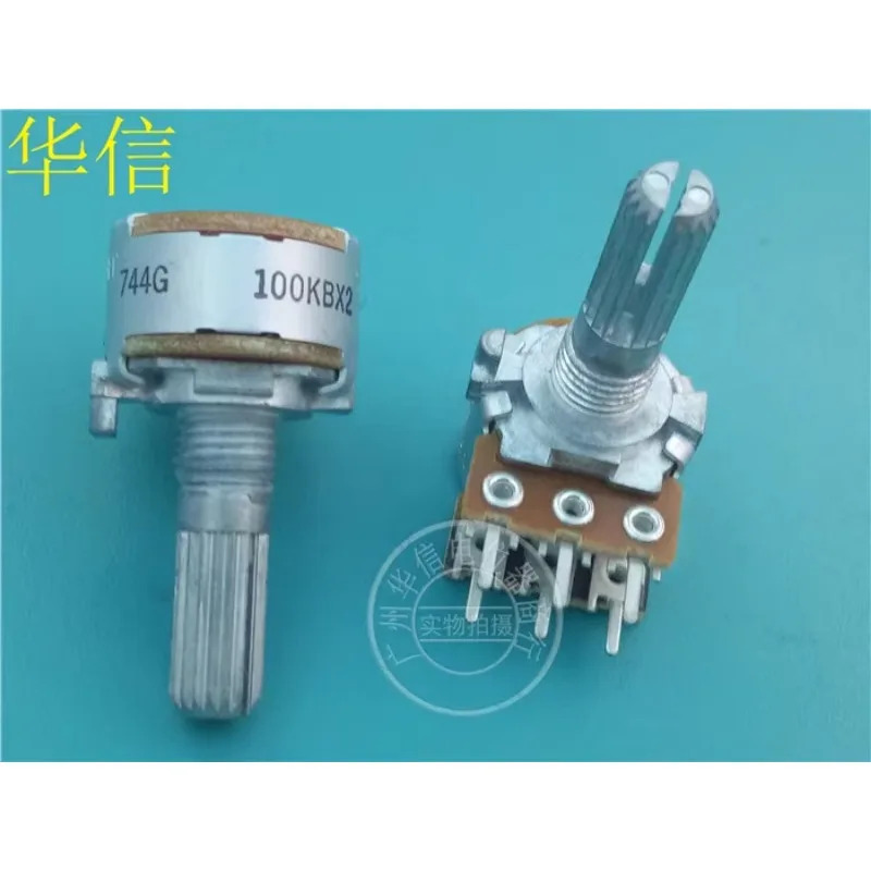 10Pcs RK163 듀얼 전위차계 B10KA20K 10K 100K B50K 500K 꽃 손잡이