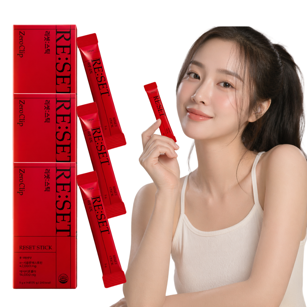 제로클립 리셋스틱 알파CD 알파시디 애사비 청사과맛 14포, 3개 - 상품 이미지