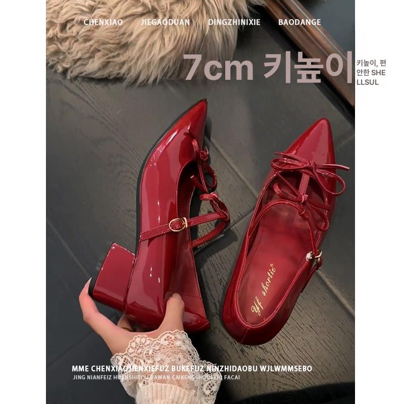 속굽 단화 키높이 가죽 스웨이드 여성 쿠션 여자 통굽 캐주얼 플랫슈즈 밴딩끈 슬립온 - 상세 이미지 3