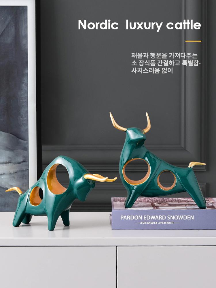 송아지 재물복 장식 풍수 개업 소품 차단 불가 골드 - 상세 이미지 4