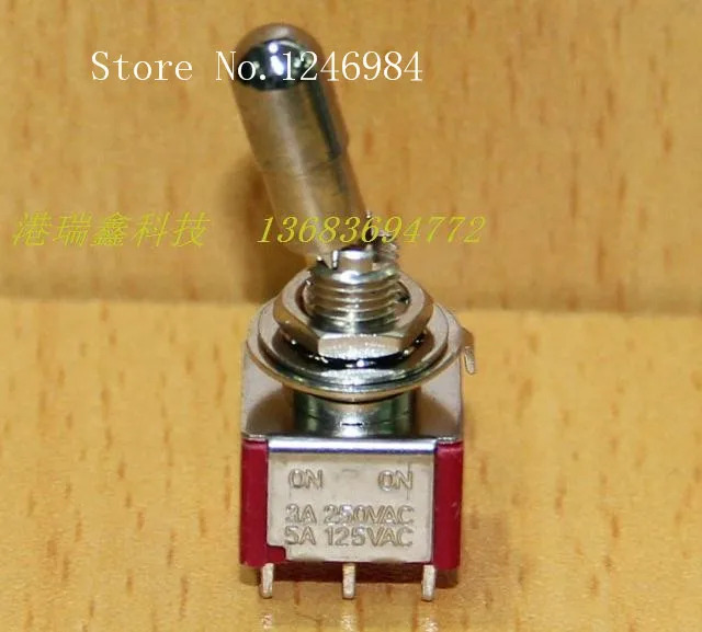 SA T8011-LK 방식 연동 6 피트 2 트렌치 잠금 넥 소형 토글 스위치 대만 SH T80-T M6.35 50 개/l