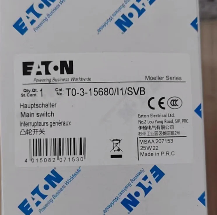 Eaton CAM 스위치 T0-3-15680 I1 SVB 신