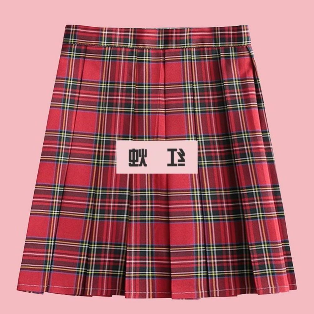 레드 체크 초등 데님 여름 가을 빨간체크 치마 교복 치마바지 샤 스커트 여아스커트 여아치마 레드 캔들 오리지날 체크 싱글 XS (30-37.5kg) - 상품 이미지