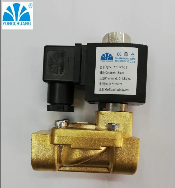 YONGCHUANG 솔레노이드 밸브 YCD21-15 YCD21-20 YCD21-25 YCD11-15 YCD11-20 YCD11-25 YCD22-15 AC220V DC24V AC3