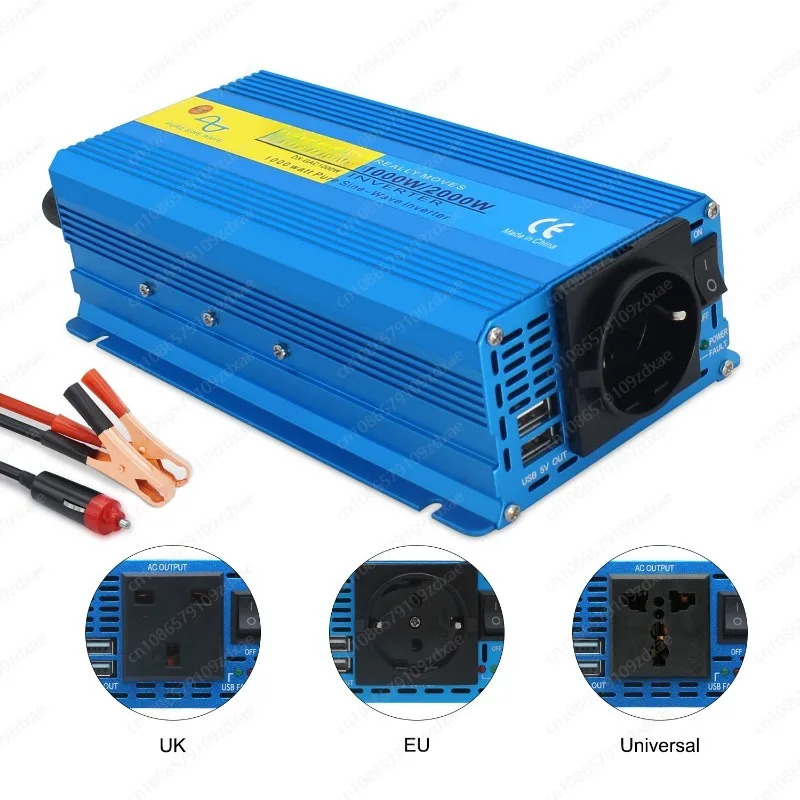 LED 디스플레이 인버터 순수 사인파 변압기 전압 변환기 12 220 전력 자동 DC 12V-AC 220V 2000W 3000W 4000W