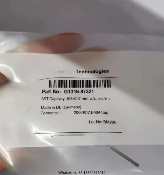 Agilent G1316-87321 스테인레스 스틸 모세관 0.17X105 MmS/S Ns/ns 컬럼 온도 챔버 연결