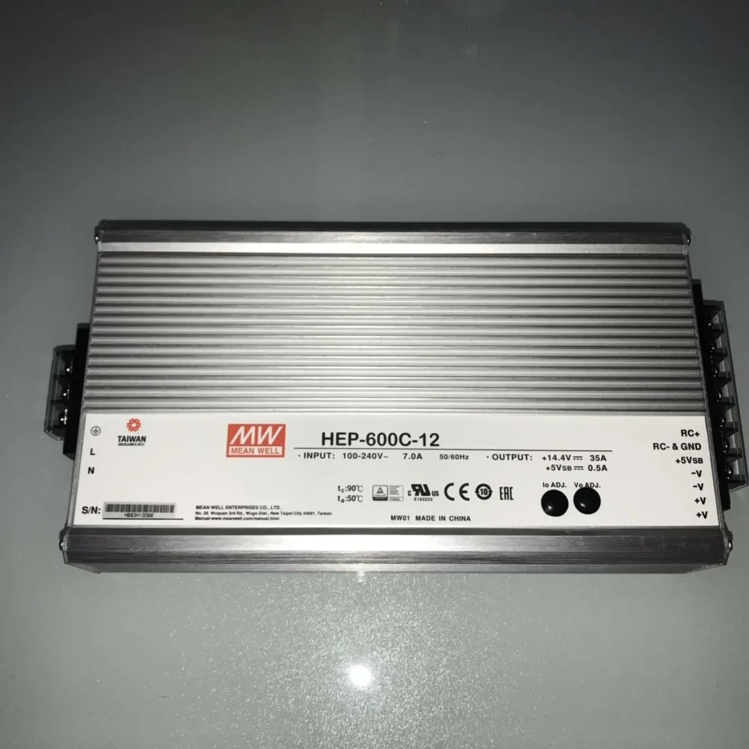 MEAN WELL HEP-600C HEP-600C-12 600W 14.4V 35A 알루미늄 쉘 필링 테이프 PFC 밝은 위사 3단계 충전기