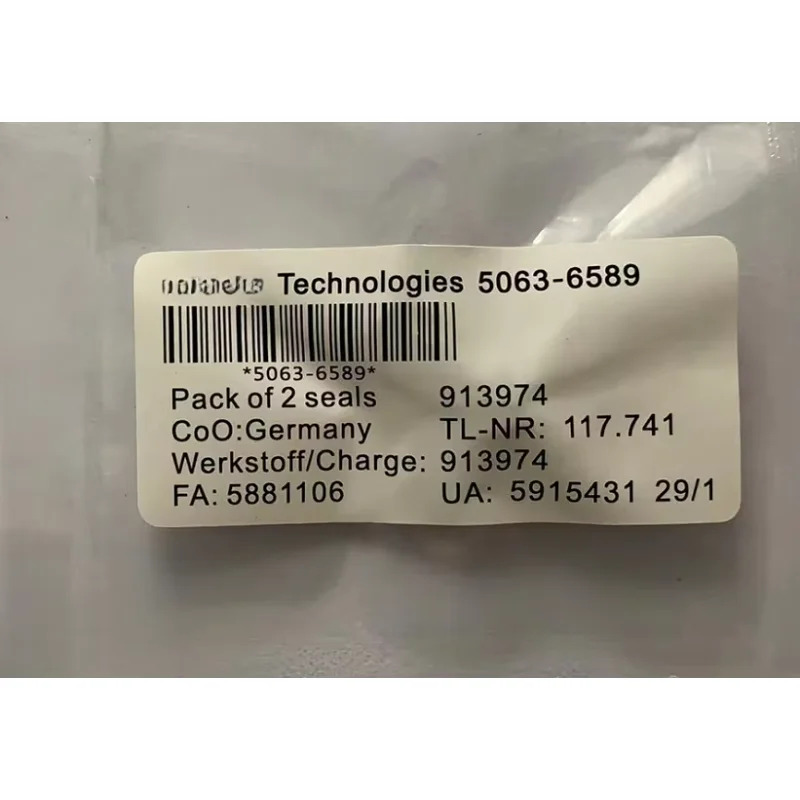 Agilent 액체 크빈티지토그래피 로드 펌프 도장 링 2 팩 씰 5063-6589