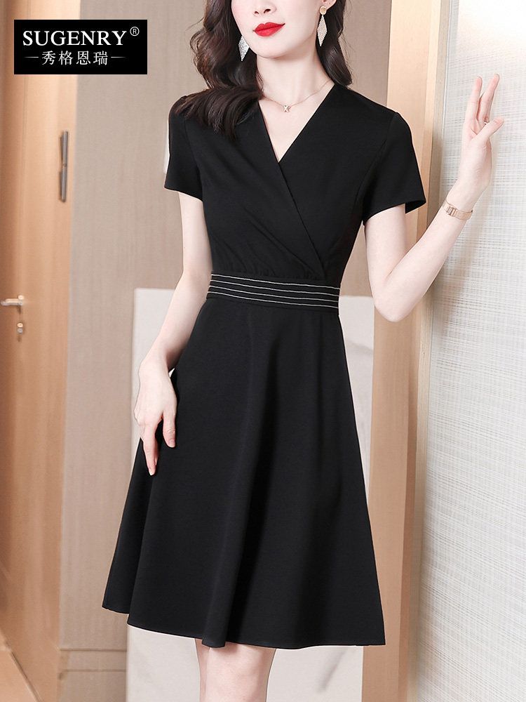 여성 면 라운드넥 반팔 긴팔 이너 여름 여름반팔 티셔츠 반팔티 여자 라운드 루즈핏 빅사이즈 블랙 S - 상세 이미지 2