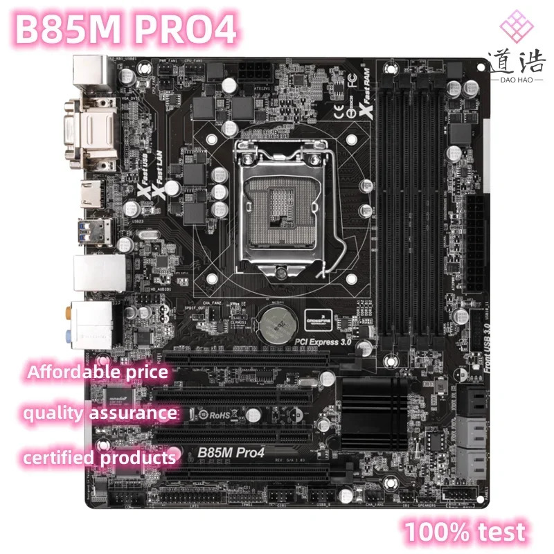 ASRock호환 B85M PRO4 마더보드 32GB HDMI DVI-D LGA 1150 DDR3 마이크로 B85 메인보드 완전 작동 리퍼