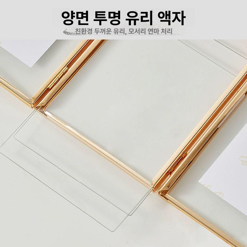 접이식 액자 포카홀더 탁상용 삼부작 세로형 메탈 스탠드 실버 - 상세 이미지 5