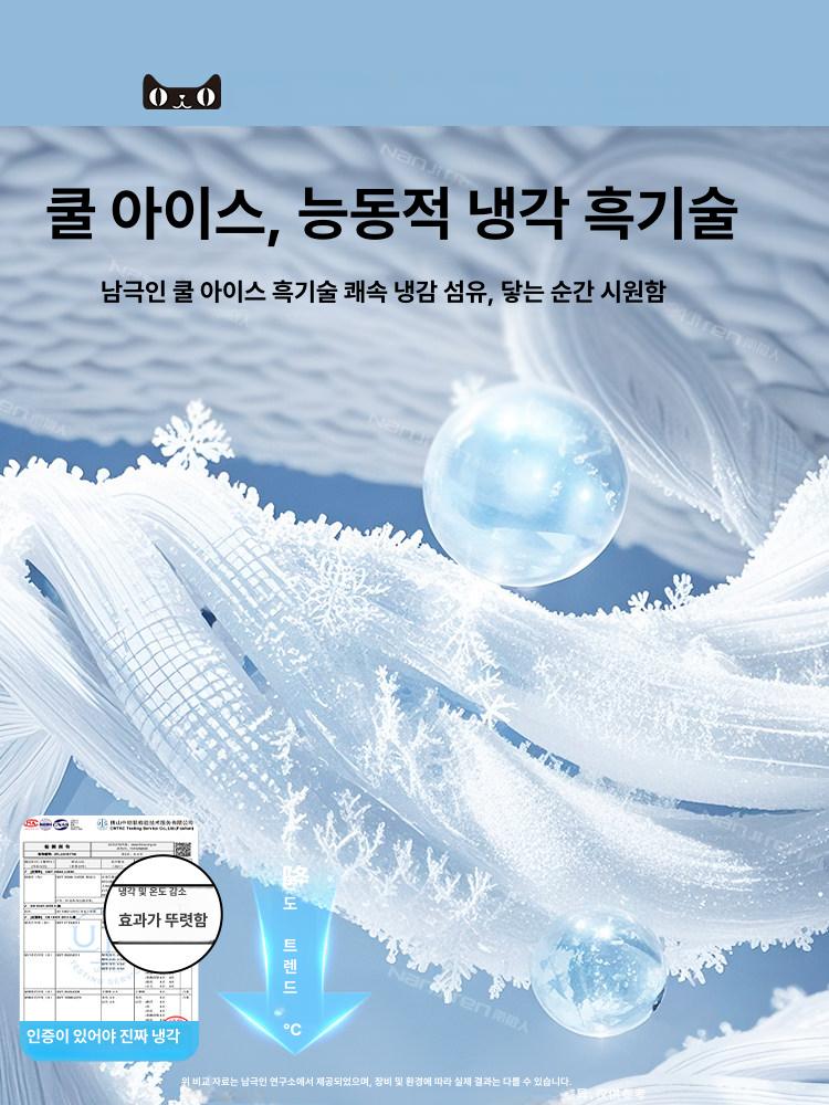 여름용 아이스 실크 쿨링 매트 겨울용 침대 시트 스블루 침대시트 베개커버 없음 A 200cmx220cm - 상세 이미지 3