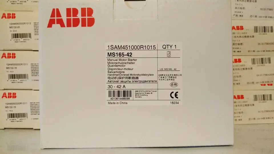 모터 보호 회로차단기 ABB MS165 시리즈 MS165-42 신