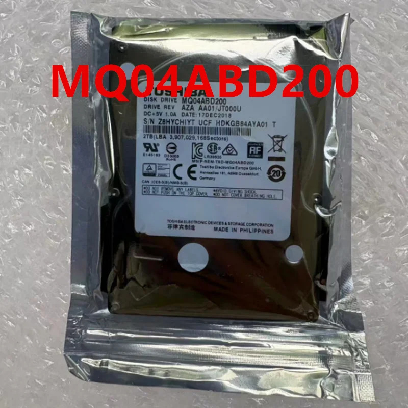 MQ04ABD200 노트북 하드 드라이브 내장 Toshiba 2TB 2.5 SATA 6 Gb/s 128MB 5400RPM 새 원본 HDD