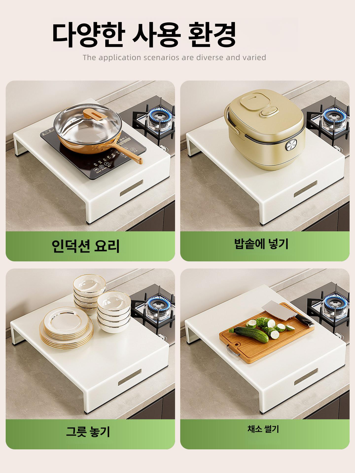 다용도 덮개 가스레인지 선반 패드 보호커버 화상예방 냄비받침 인덕션커버 - 상세 이미지 4