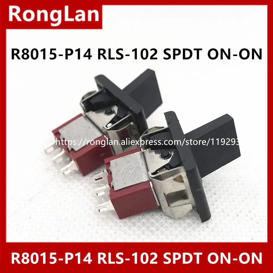 R8015-P14 만든 단일 삼각대 블랙 핸들 소형 토글 스위치 흔들 RLS-102 NO-NO--100PCS