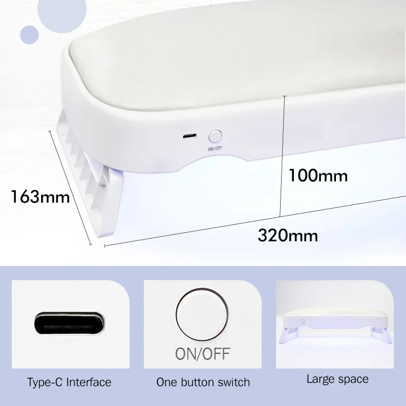 손톱핸드 베개 LED 램프 젤 네일UV 손톱 받침대 패드 네일아트 기계 네일 장비 30LED