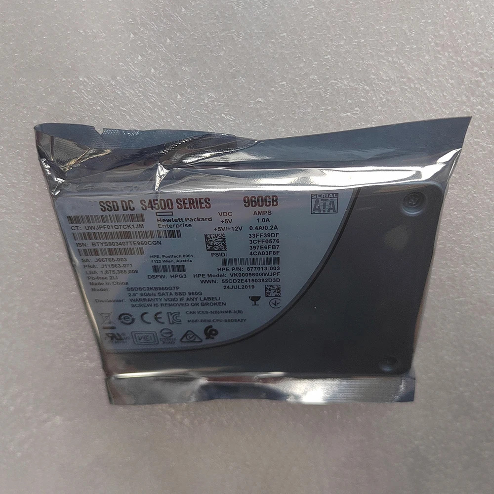 hp호환E960GB 877013 -003 S4500 SSD SATA3 SSDSC2KB