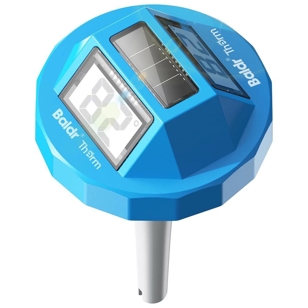 디지털 수영장 온도계, 2026 업그레이드된 태양열 수상 양면 대형 LCD 디스플레이, 읽기 쉬움, 수영장, 온수 욕조, 스파 및 얼음 목욕을 위한 IPX8 방수 기능 - 상품 이미지