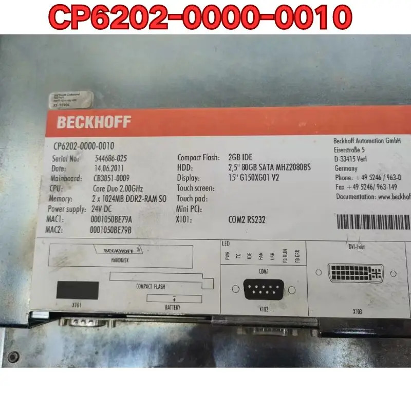 리퍼 분해된 터치 스크린 산업컴퓨터 CP6202-0000-0010 온전기능